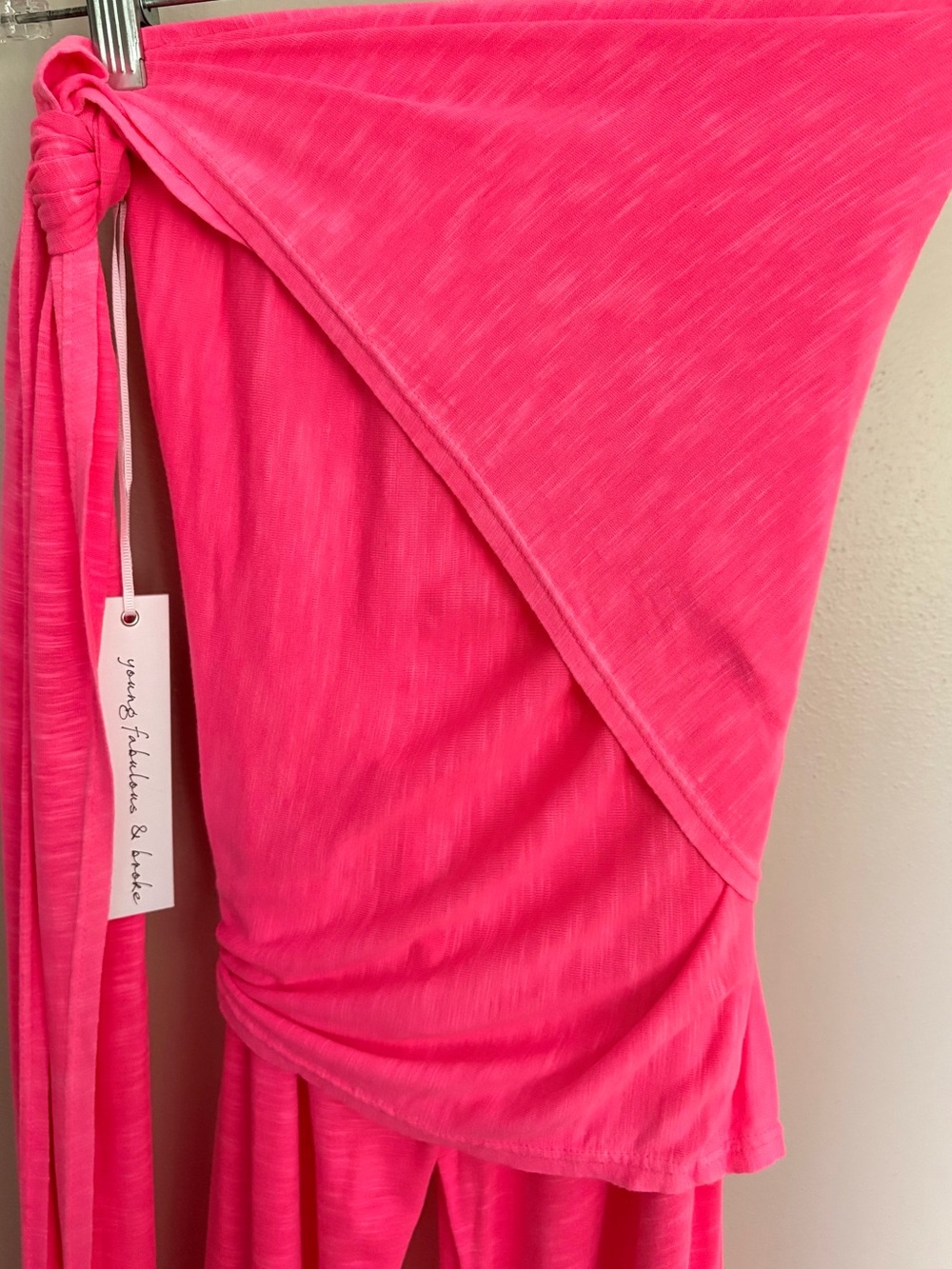 Young Fabulous & Broke Marina Relaxed Wide Leg Pants Wrap Overlay Skirt Pink S